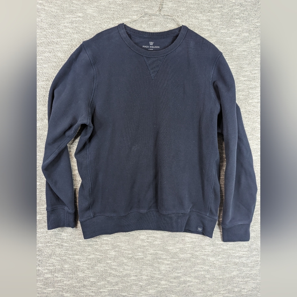 Mack Weldon Sweatshirt Crew Neck Pullover Long Sleeve Men’s Size Large Blue